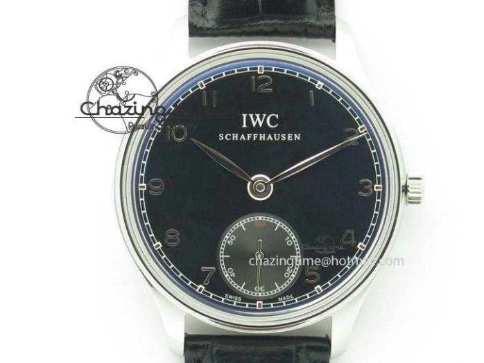 MIROTIME 0408 Portuguese Chrono IW3716 RSF 1:1 Best Edition Blue Dial on Black Leather Strap A RelaxedFit 7045